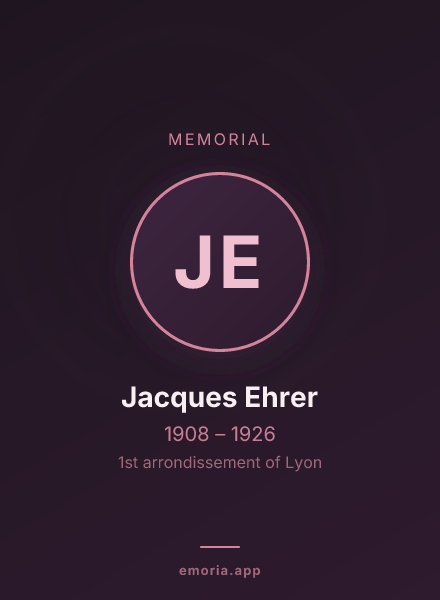 Memorial portrait of Jacques Ehrer