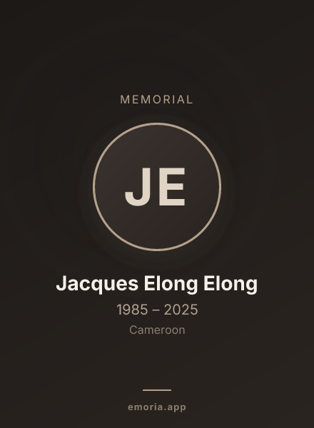 Memorial portrait of Jacques Elong Elong