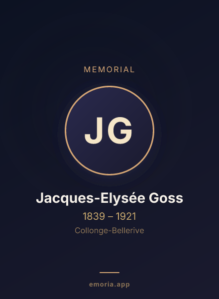 Memorial portrait of Jacques-Elysée Goss