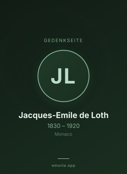 Gedenkportrait von Jacques-Emile de Loth