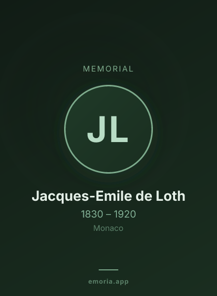 Memorial portrait of Jacques-Emile de Loth