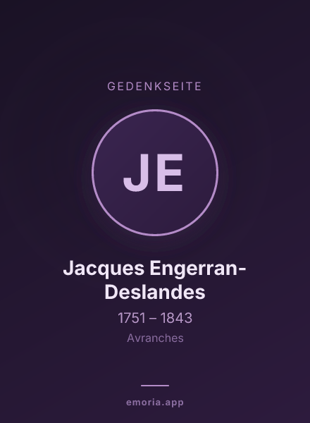 Gedenkportrait von Jacques Engerran-Deslandes