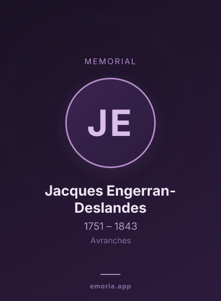 Memorial portrait of Jacques Engerran-Deslandes