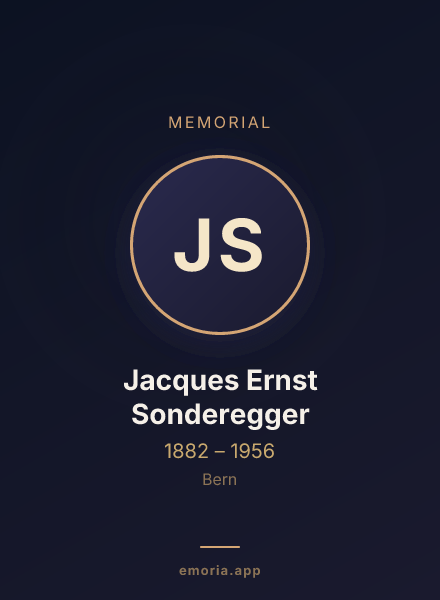 Memorial portrait of Jacques Ernst Sonderegger