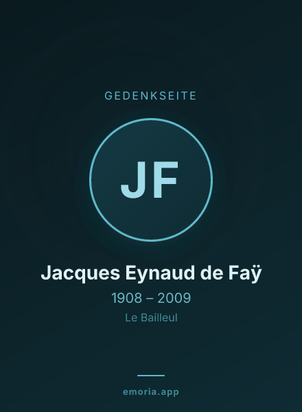 Gedenkportrait von Jacques Eynaud de Faÿ