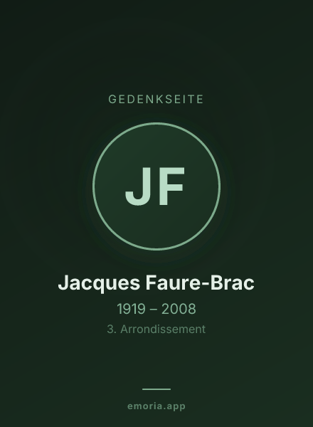 Gedenkportrait von Jacques Faure-Brac