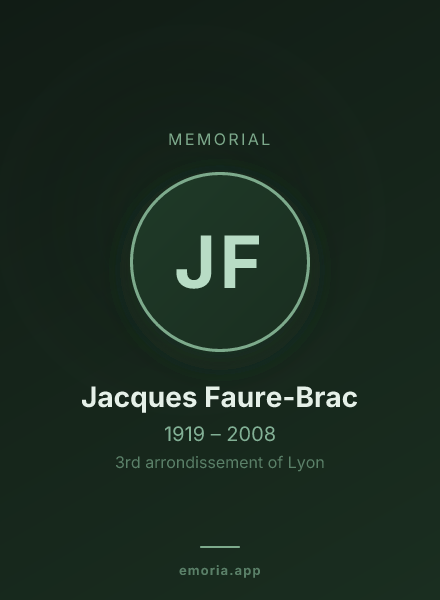 Memorial portrait of Jacques Faure-Brac