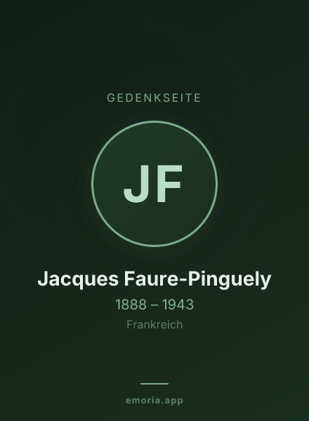 Gedenkportrait von Jacques Faure-Pinguely