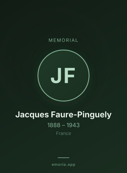 Memorial portrait of Jacques Faure-Pinguely