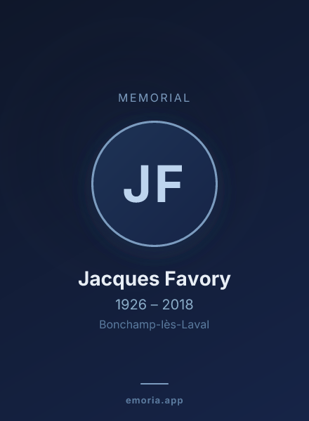 Memorial portrait of Jacques Favory