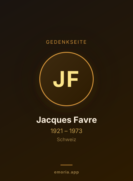 Gedenkportrait von Jacques Favre