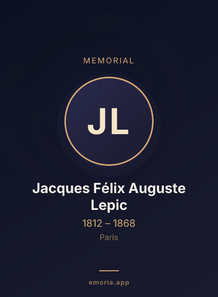 Memorial portrait of Jacques Félix Auguste Lepic