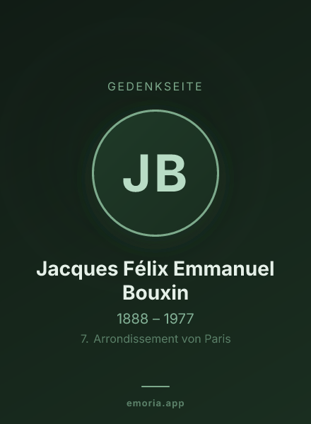 Gedenkportrait von Jacques Félix Emmanuel Bouxin
