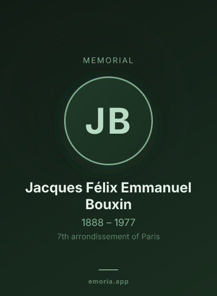 Memorial portrait of Jacques Félix Emmanuel Bouxin