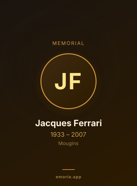 Memorial portrait of Jacques Ferrari