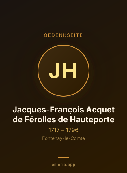 Gedenkportrait von Jacques-François Acquet de Férolles de Hauteporte