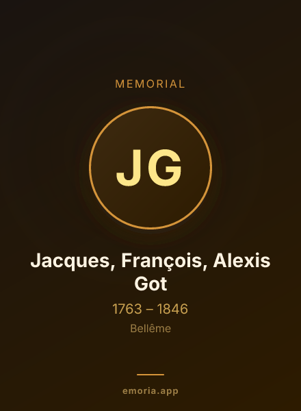 Memorial portrait of Jacques, François, Alexis Got
