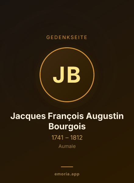 Gedenkportrait von Jacques François Augustin Bourgois