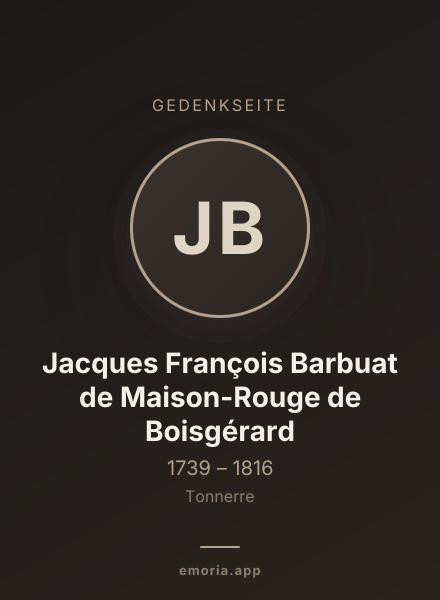Gedenkportrait von Jacques François Barbuat de Maison-Rouge de Boisgérard