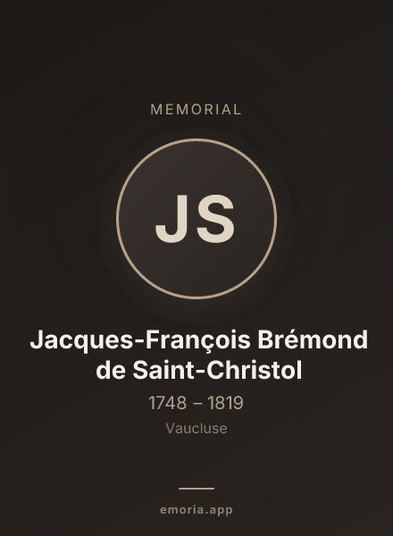 Memorial portrait of Jacques-François Brémond de Saint-Christol