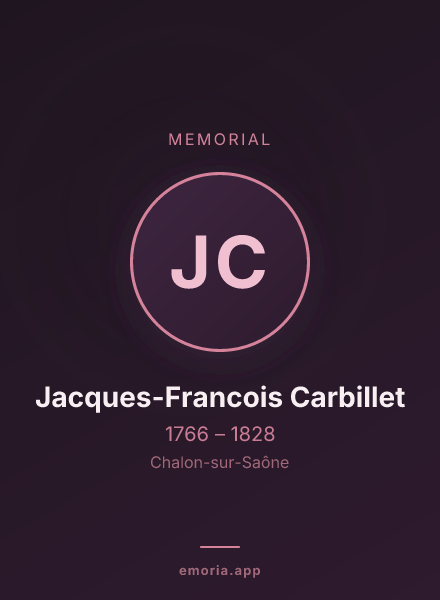 Memorial portrait of Jacques-Francois Carbillet