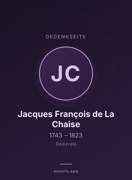 Gedenkportrait von Jacques François de La Chaise