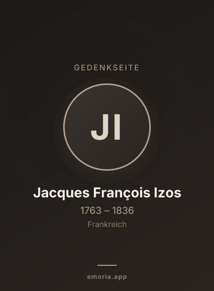 Gedenkportrait von Jacques François Izos