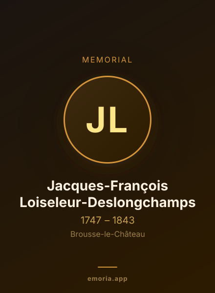Memorial portrait of Jacques-François Loiseleur-Deslongchamps