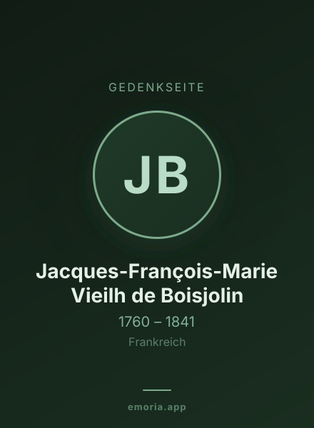 Gedenkportrait von Jacques-François-Marie Vieilh de Boisjolin