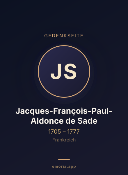 Gedenkportrait von Jacques-François-Paul-Aldonce de Sade