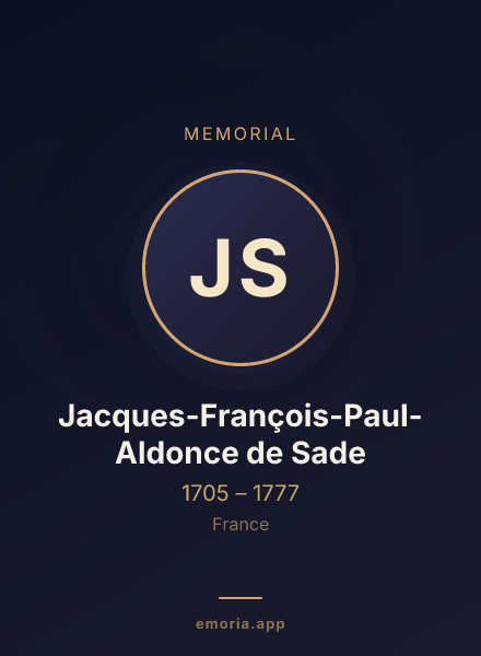 Memorial portrait of Jacques-François-Paul-Aldonce de Sade