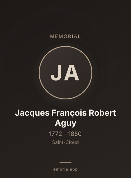 Memorial portrait of Jacques François Robert Aguy