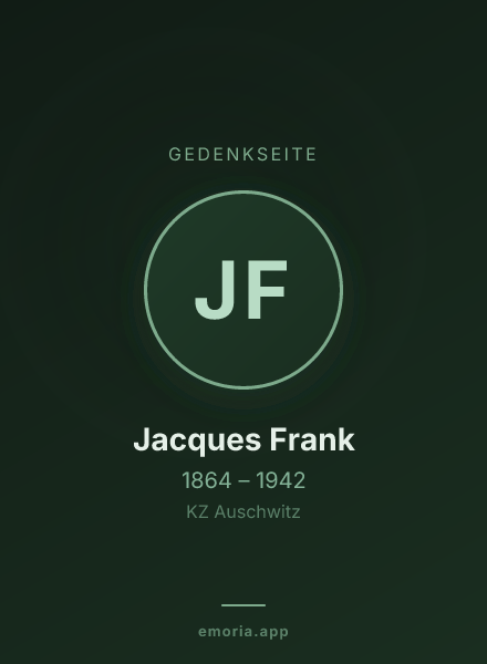 Gedenkportrait von Jacques Frank