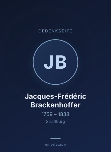 Gedenkportrait von Jacques-Frédéric Brackenhoffer