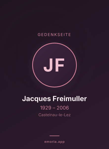 Gedenkportrait von Jacques Freimuller