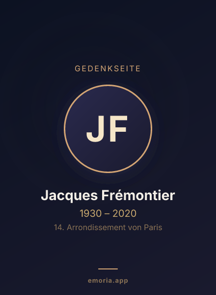 Gedenkportrait von Jacques Frémontier