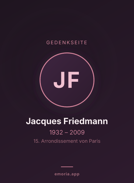 Gedenkportrait von Jacques Friedmann