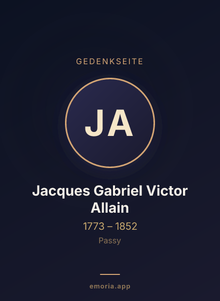 Gedenkportrait von Jacques Gabriel Victor Allain