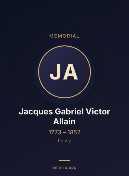 Memorial portrait of Jacques Gabriel Victor Allain