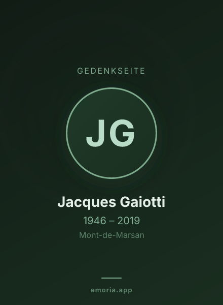 Gedenkportrait von Jacques Gaiotti