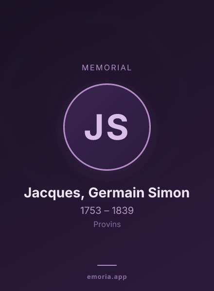 Memorial portrait of Jacques, Germain Simon