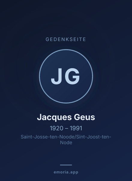 Gedenkportrait von Jacques Geus