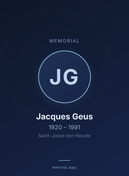 Memorial portrait of Jacques Geus