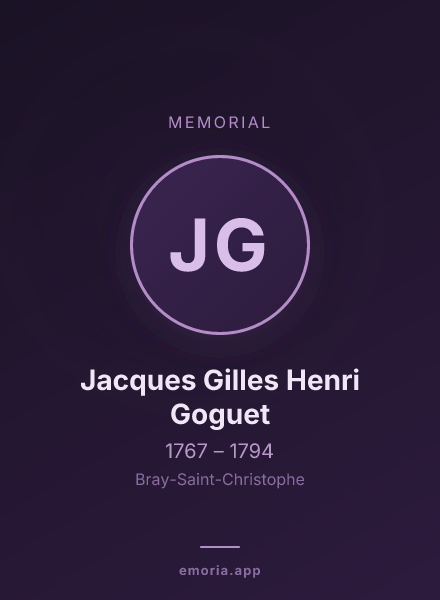 Memorial portrait of Jacques Gilles Henri Goguet