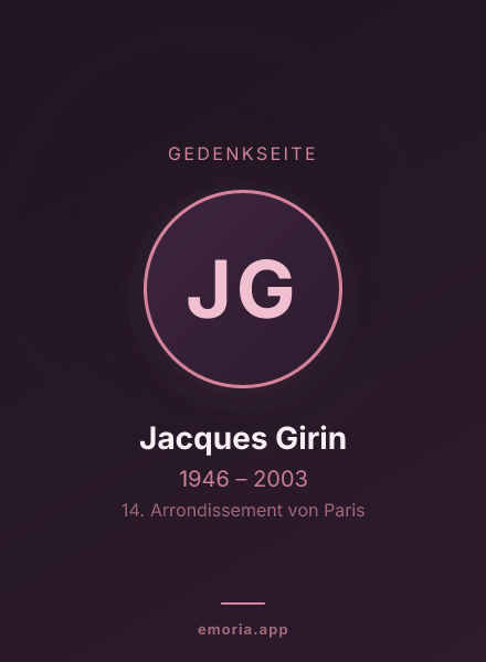 Gedenkportrait von Jacques Girin