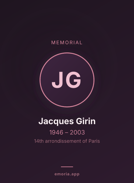 Memorial portrait of Jacques Girin