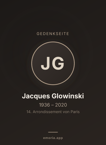 Gedenkportrait von Jacques Glowinski