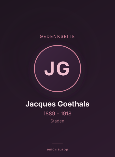 Gedenkportrait von Jacques Goethals