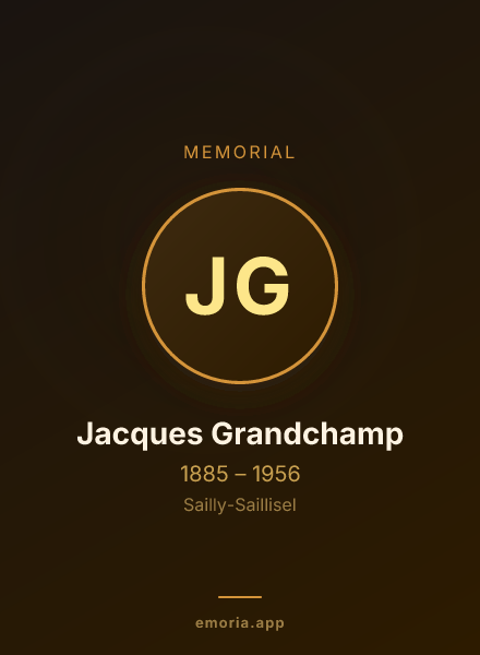 Memorial portrait of Jacques Grandchamp