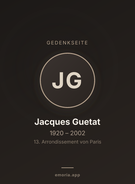 Gedenkportrait von Jacques Guetat